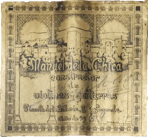 1968 Manuel de la Chica guitar label