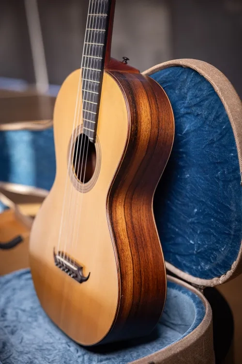 Savino's copy a c.1830 René Lacôte guitar made by California guitar builder Jack Sanders.