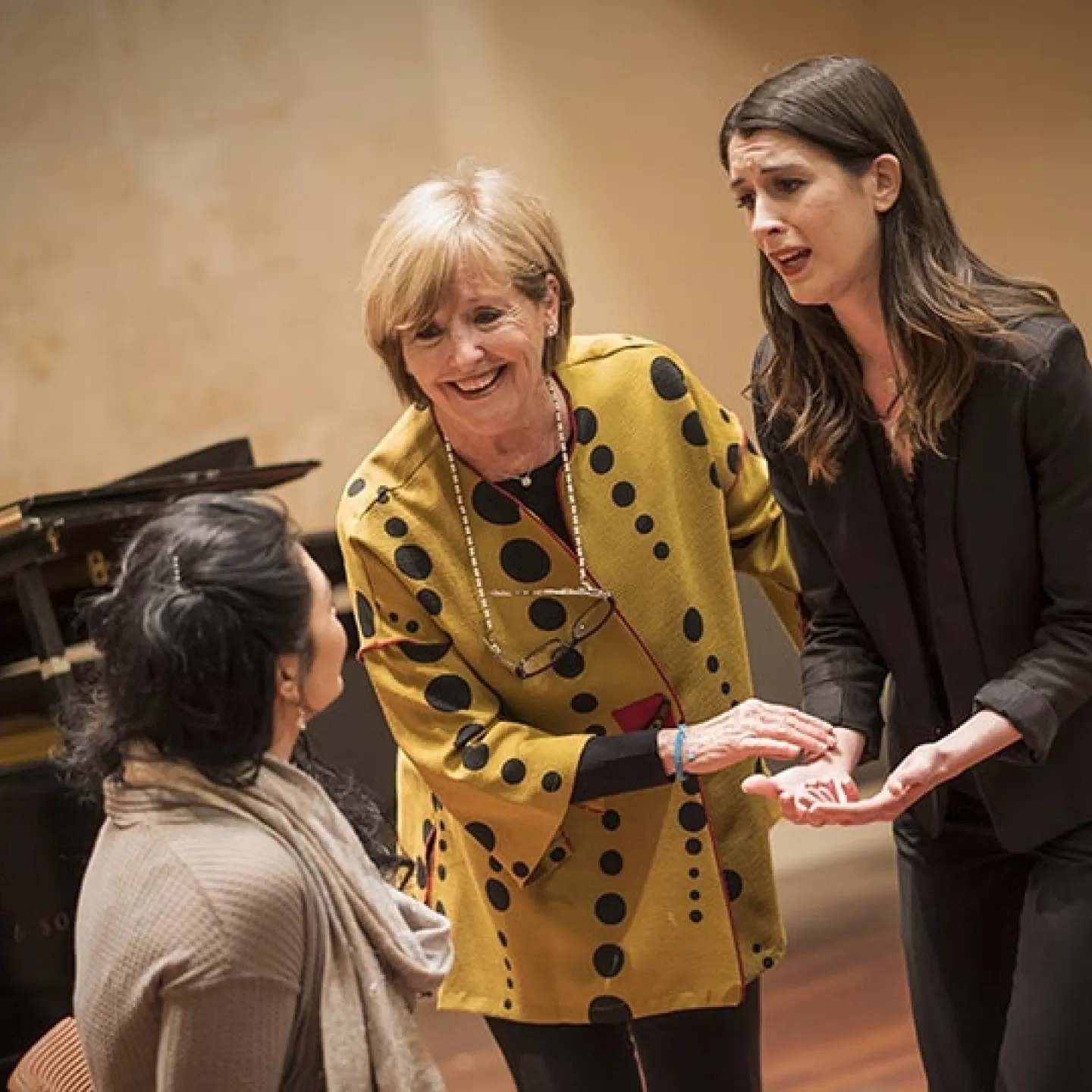Frederica von Stade (Flicka) with students Marina Davis mezzo soprano and Ariana Maloney soprano