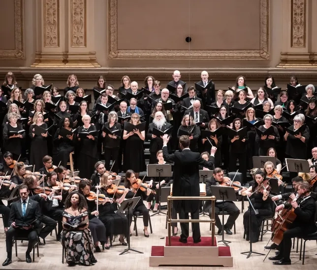 Eric Choate conducts at Carnegie Hall.