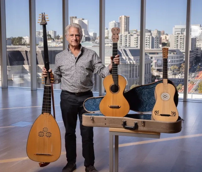 Richard Savino in the Barbro Osher Recital Hall in SFCM's Bowes Center.