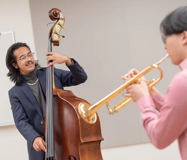 Two musicians playing together