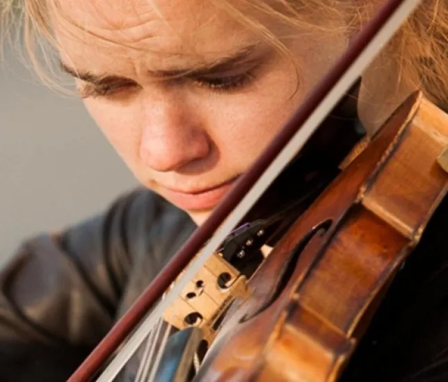 Student playing violin