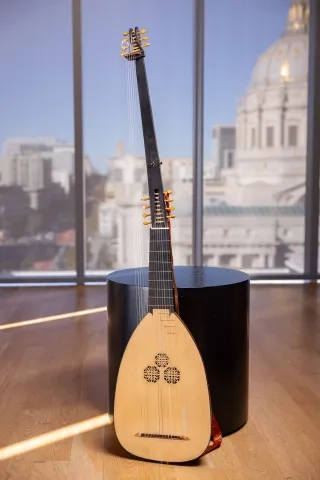 Richard Savino's theorbo or "chitarrone."