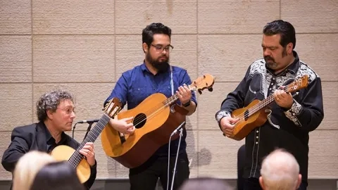 SFCM Guitar Chair David Tanenbaum with honoree Eugene Rodriguez