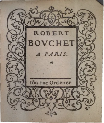 1961 Robert Bouchet guitar label