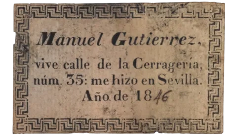 1847 Manuel Gutierrez guitar label