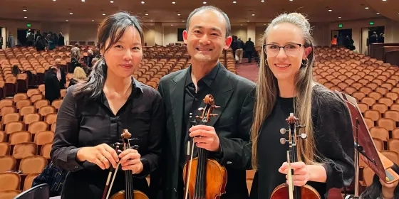 SFCM students with their teacher at Davies Symphony Hall.