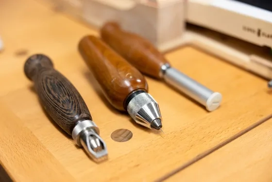 Tools used for voicing pianos.