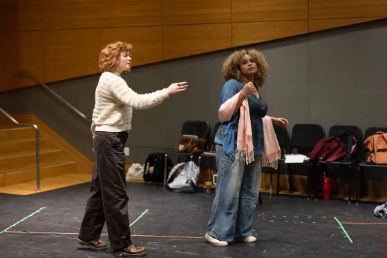 Jaimie Langner (left) rehearses 'Anon' with Stacee Firestone.