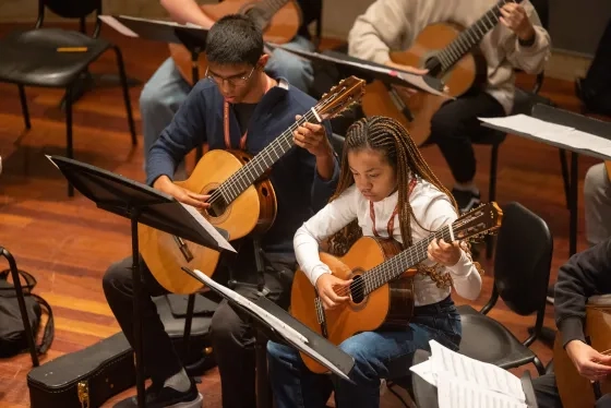 Students in Summer@SFCM's Guitar Workshop.