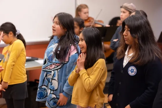 Students in the Bridge to Arts and Music program.