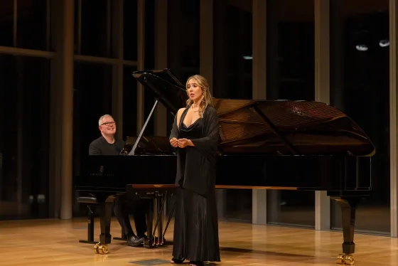 Craig Terry performs with student Macy Mullins. 