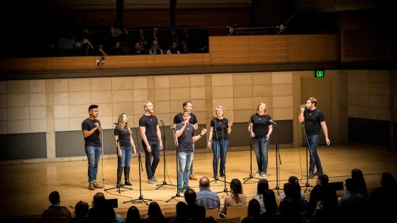 A Techapella group performs at SFCM.