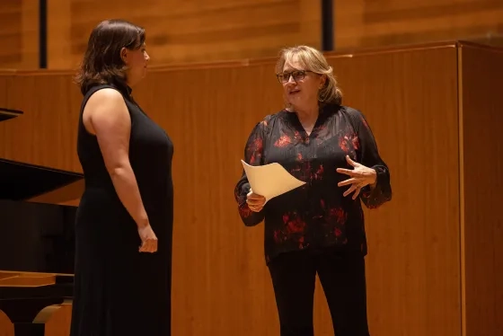 Student Lanie Anthan with Pat Racette. 