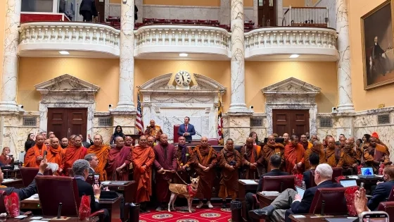 Buddhist monks from the Hương Đạo Vipassana Bhavana Center in Texas in Washington D.C. (Courtesy Walk for Peace Facebook)