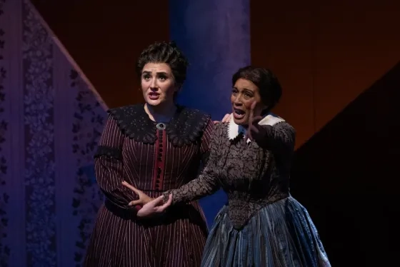Ashley Dixon and Jacqueline Echols McCarley in 'Intelligence.' (Credit: Dave Pearson)