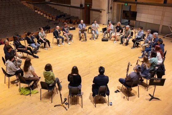 A small army of bass clarinetists during Summer@SFCM.