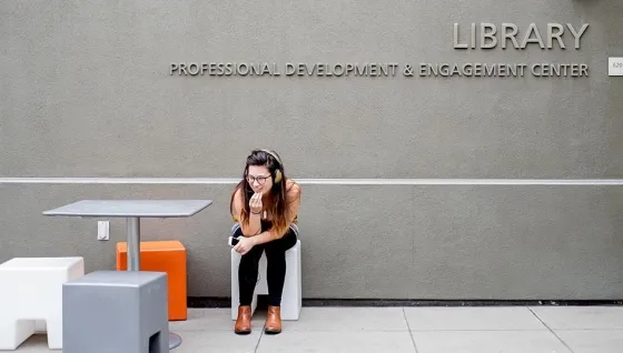 SFCM student on terrace