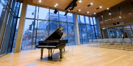 Piano in Cha Chi Ming Recital Hall at The Bowes Center.