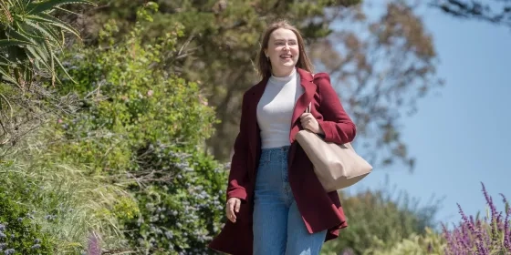 SFCM student Emilia Perrotta '24 outside in San Franciso.