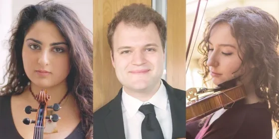 A photo of Ani Bukujian, Joshua Peters, and Maria van der Sloot
