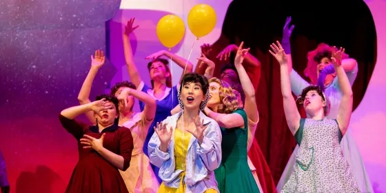 Musical Theatre Students Performing on a balloon filled stage