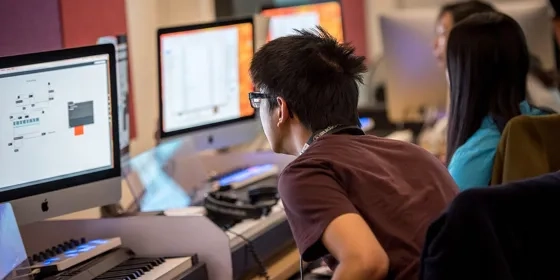 students at a computer