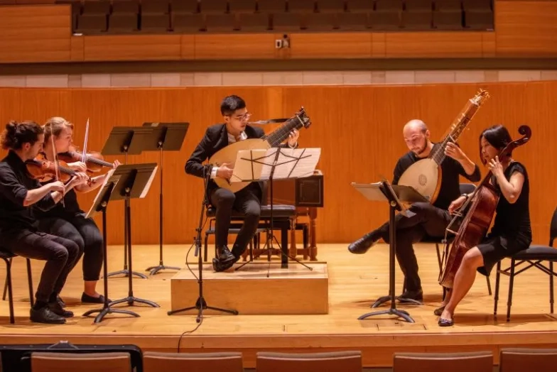Baroque ensemble and historical instruments performing