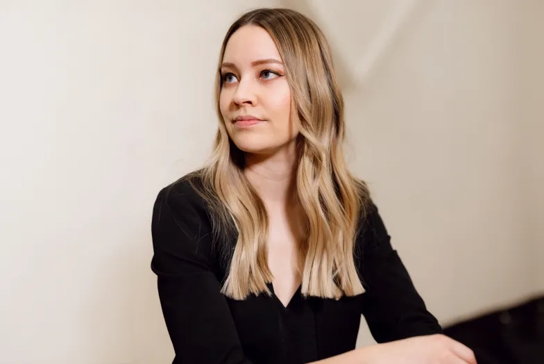 Harpist Katherine Siochi.