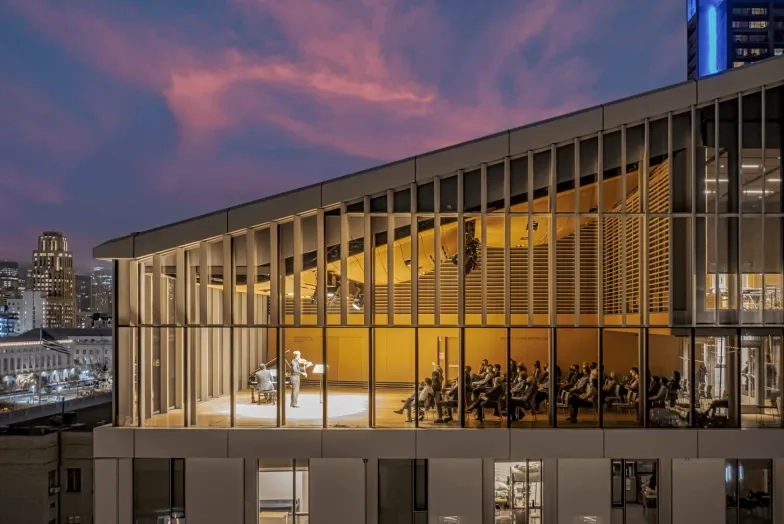 The 11th floor performance hall in SFCM's Bowes Center.