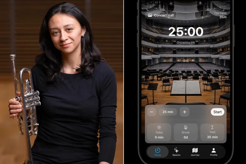 Irene Giovannetti and her practice app.