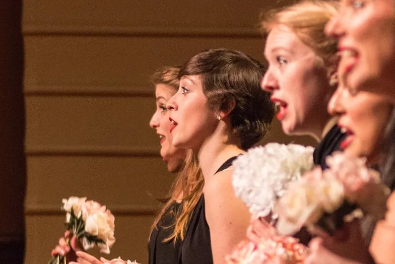 three singers from the opera and musical theater ensemble