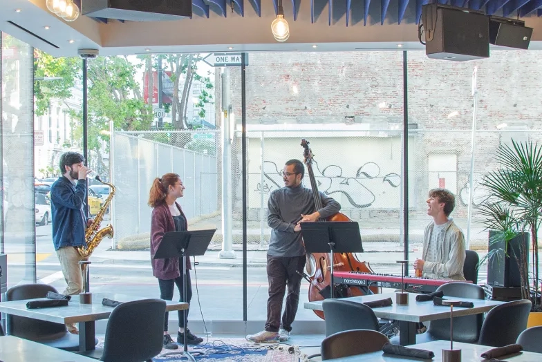 SFCM musicians play at the Uccello Lounge. SFCM musicians play at the Uccello Lounge.