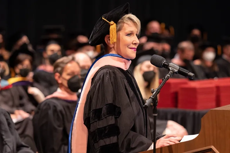 Joyce DiDonato delivers remarks at SFCM 2022 commencement. Joyce DiDonato delivers remarks at SFCM 2022 commencement.