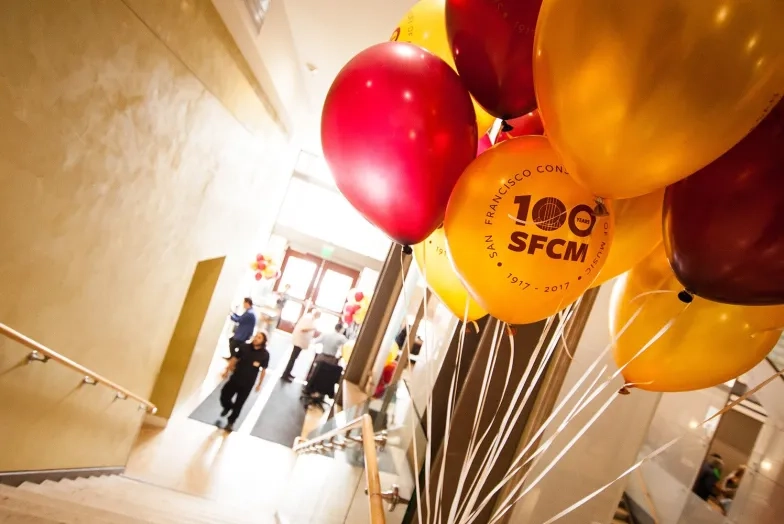 Baloons for the San Francisco Conservatory of Music's centennial celebration