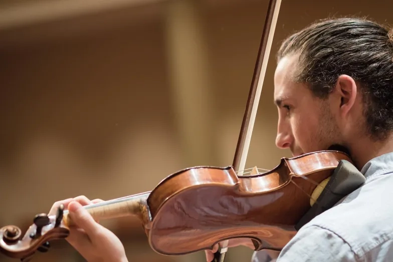A violin student of the San Francisco Conservatory of Music A violin student of the San Francisco Conservatory of Music