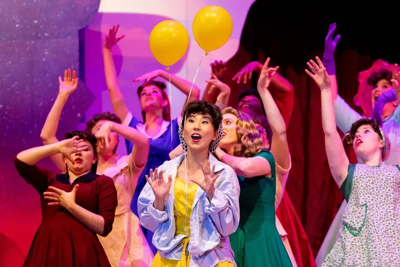 Musical Theatre Students Performing on a balloon filled stage