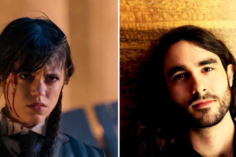 Jenna Ortega in "Wednesday" and Costas Dafnis. Jenna Ortega in "Wednesday" and Costas Dafnis.