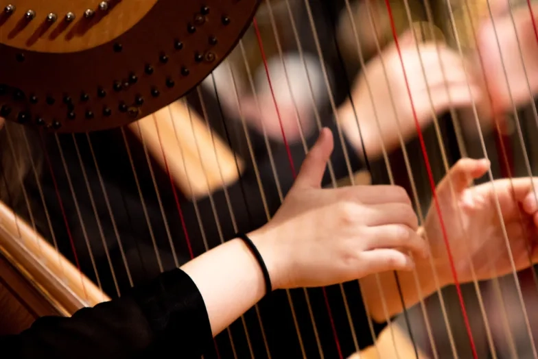 Harpists perform at SFCM.