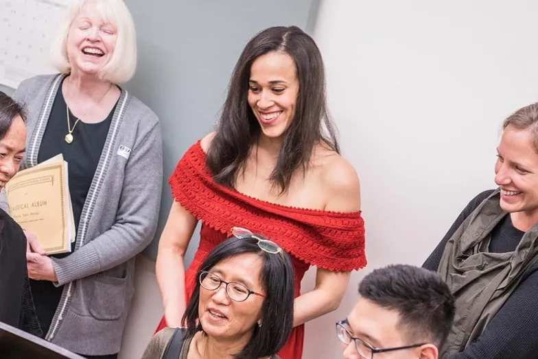 Happy adult extension students at the San Francisco Conservatory of Music