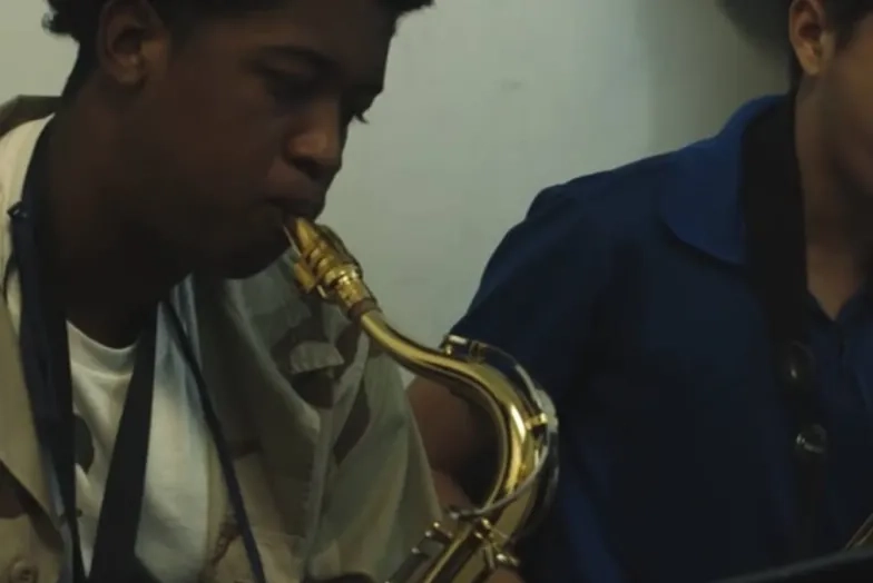 saxophone player up close