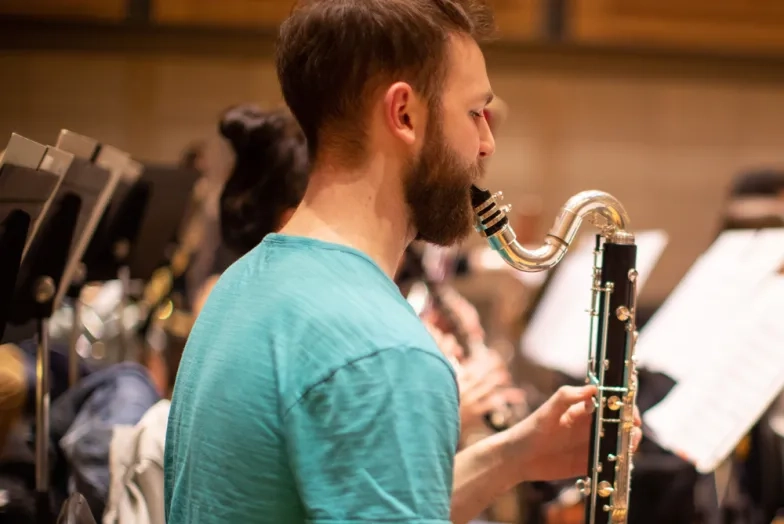 A bass clarinetist.