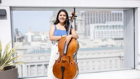 Daniela Gonzales Siu with cello
