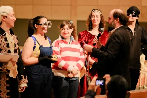 Dean Jonas Wright judges the TAC-O-Ween costume contest.