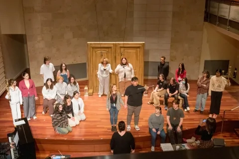 SFCM's Winter Term 'Magic Flute' production at its staging phase.