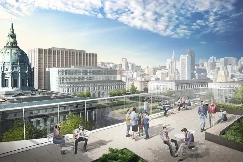 SFCM Bowes Center Roof Terrace Perspective