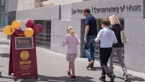 Exterior of SFCM on Commencement 2018