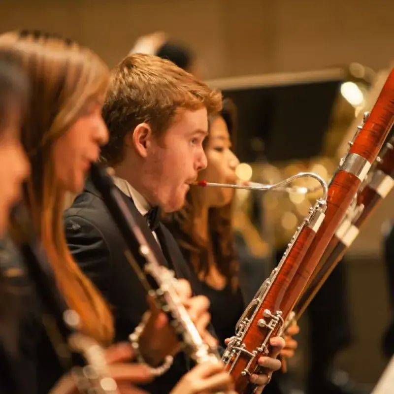 the woodwind section during a performance