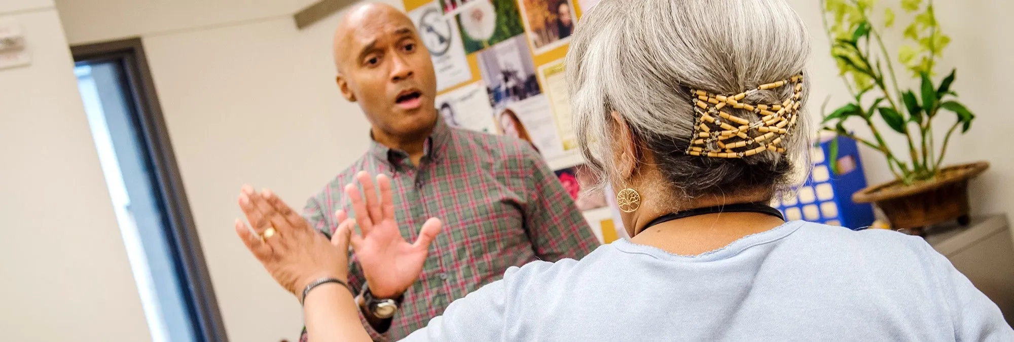 An adult extension program student in a class at SFCM